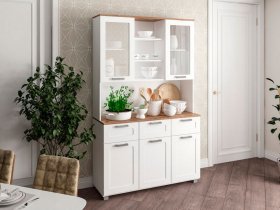 Буфет Катерини (дуб бельмунд/белое дерево) в Иланском - ilanskij.mebel-nsk.ru | фото