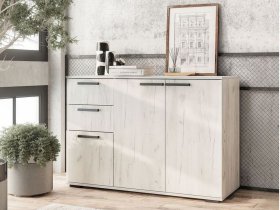 Комод Стандарт-3 NEW (дуб крафт белый) в Иланском - ilanskij.mebel-nsk.ru | фото