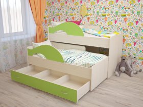 Кровать детская двухуровневая Радуга 80*160 в Иланском - ilanskij.mebel-nsk.ru | фото