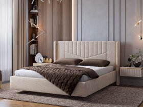 Кровать двуспальная 1,6м Диор (кашемир суфле (велюр)) в Иланском - ilanskij.mebel-nsk.ru | фото