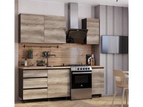 Кухонный гарнитур Энигма 1,6м (венге/дуб каньон) в Иланском - ilanskij.mebel-nsk.ru | фото