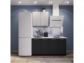 Модульная кухня Классика (белый глянец/черный) в Иланском - ilanskij.mebel-nsk.ru | фото