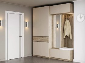 Модульная прихожая Бостон (дуб крафт серый/кашемир) в Иланском - ilanskij.mebel-nsk.ru | фото