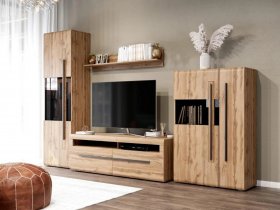 Модульная стенка Ницца (дуб вотан) в Иланском - ilanskij.mebel-nsk.ru | фото