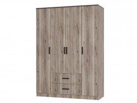 Шкаф четырехстворчатый Титан (дуб смоки) в Иланском - ilanskij.mebel-nsk.ru | фото