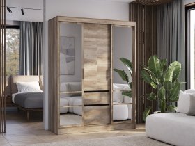 Шкаф-купе ШКК-06 Энигма (венге/дуб каньон) в Иланском - ilanskij.mebel-nsk.ru | фото