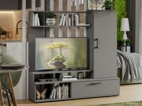 Стенка «Сиена» (графит серый) в Иланском - ilanskij.mebel-nsk.ru | фото