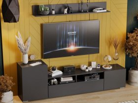 Стенка «Сильвия» (графит серый) в Иланском - ilanskij.mebel-nsk.ru | фото