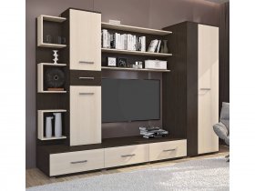 Стенка Верона (дуб венге/дуб молочный) в Иланском - ilanskij.mebel-nsk.ru | фото