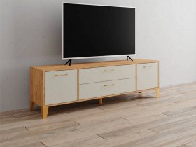 Тумба под ТВ Парус-13 (дуб крафт золотой/кашемир) в Иланском - ilanskij.mebel-nsk.ru | фото