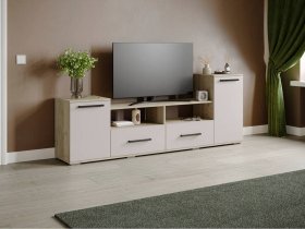 Тумба под ТВ Парус-2 (дуб крафт серый/кашемир) в Иланском - ilanskij.mebel-nsk.ru | фото